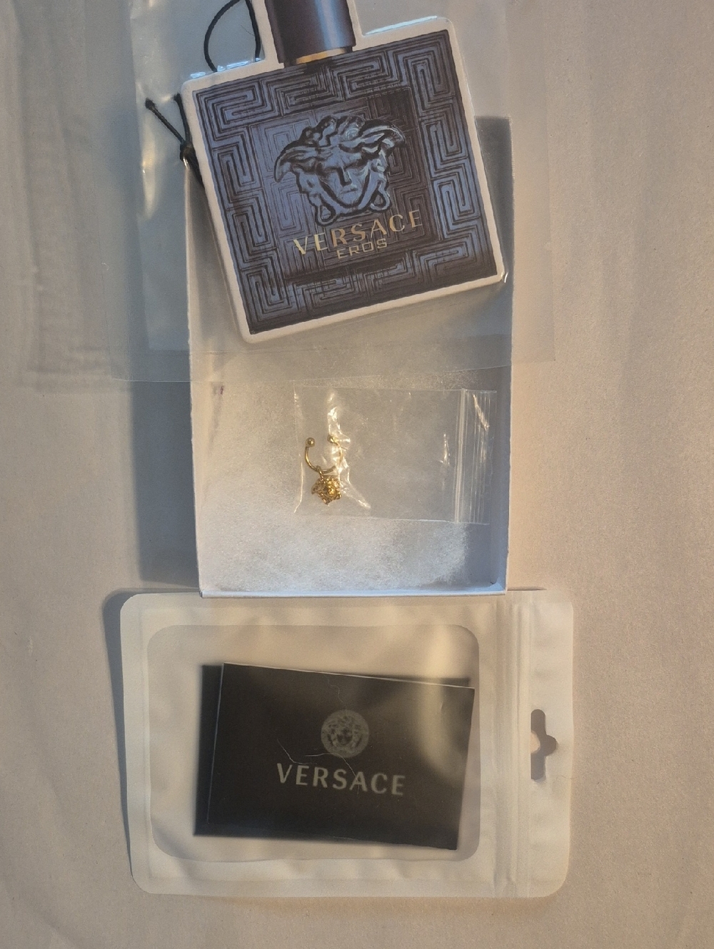 24kt.Gold. Versace Noes Ring Single Hoop